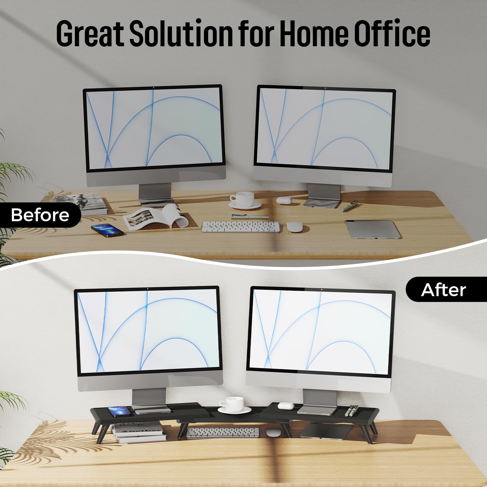 Loukin Dual Monitor Stand Riser for Desk - 43.6\