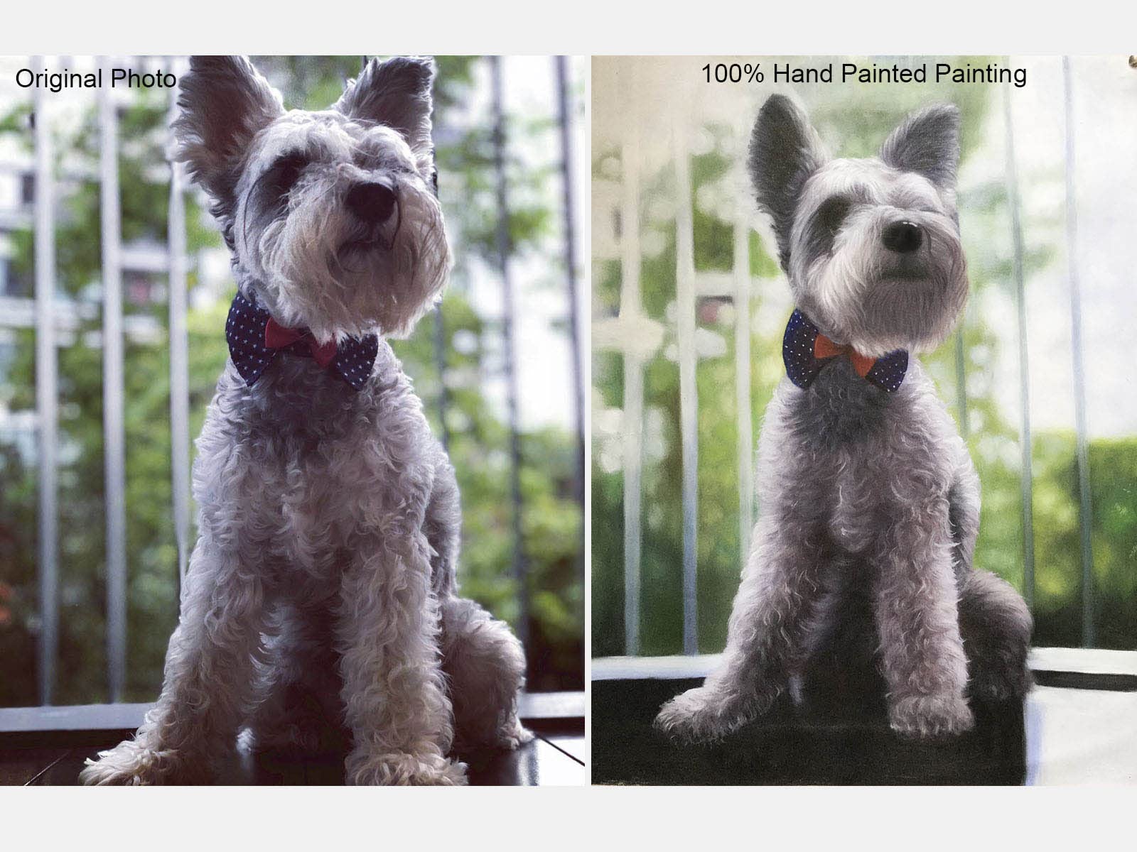 Custom Pet Portrait Painting from Photo - Handmade Personalized Dog & Cat Artwork 24x26 Inches - Perfect Gift for Pet Lovers, Home Decor, Anniversary Present