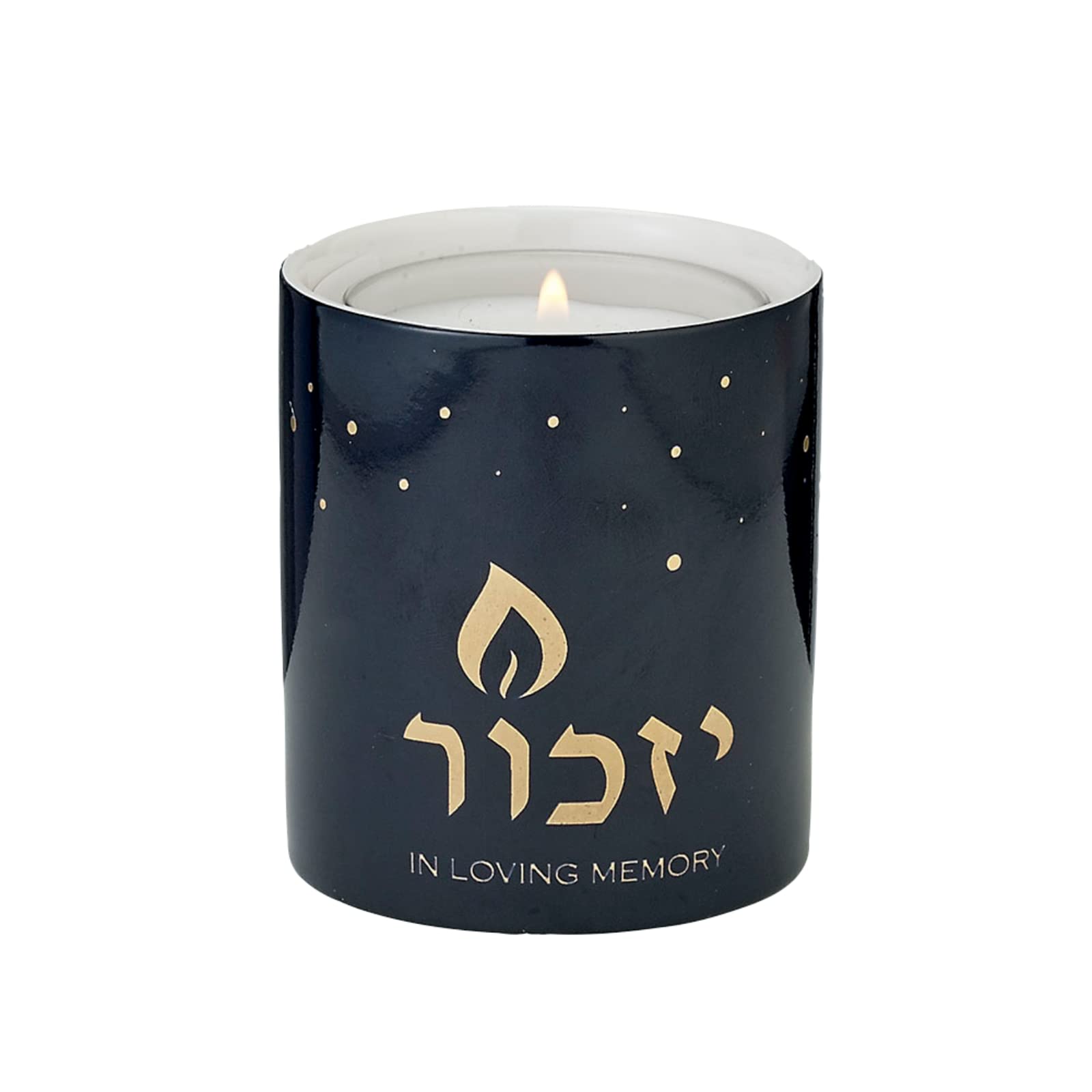 Rite Lite Blue Marble Ceramic Yizkor Memorial Candle 3