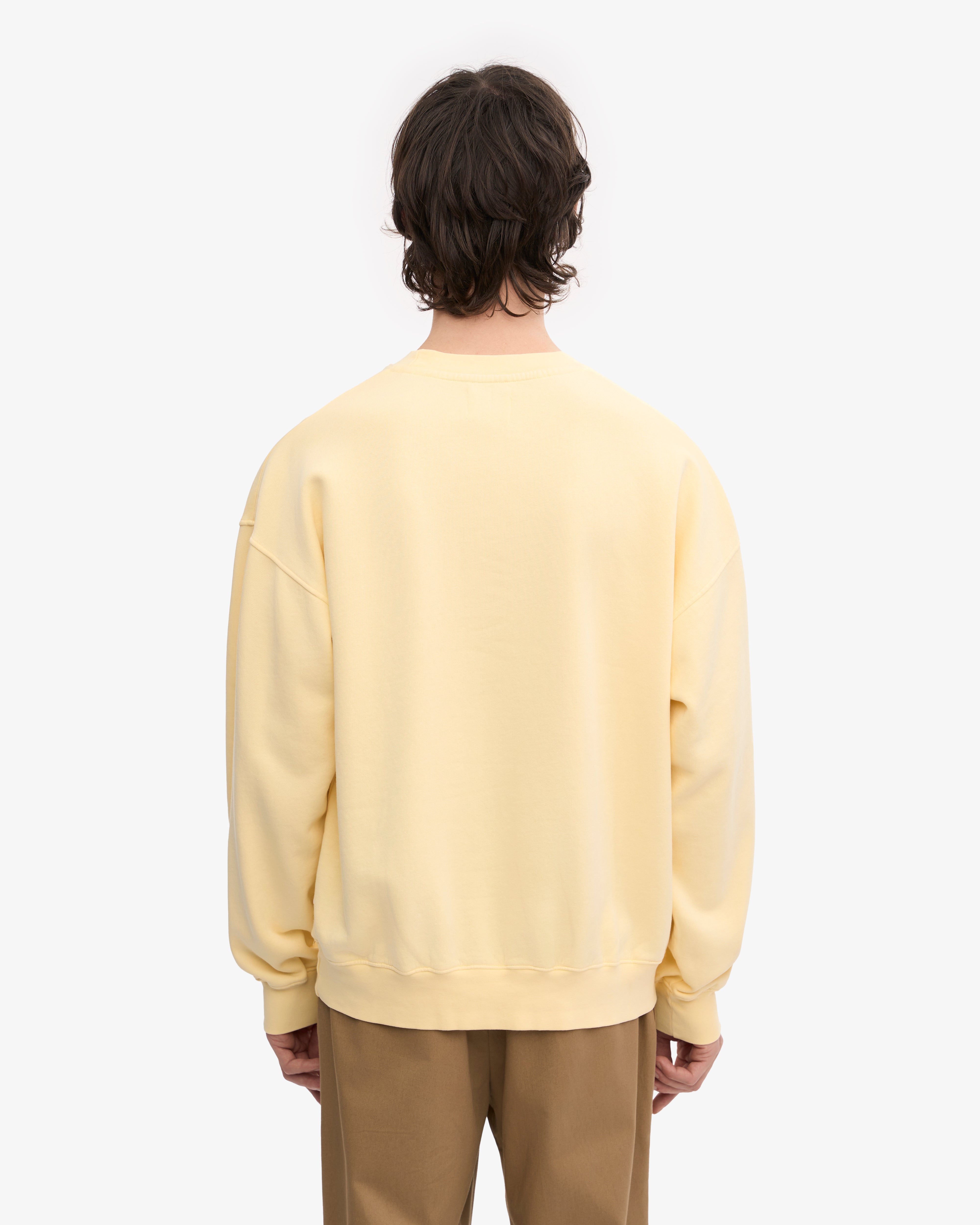Organic Oversized Crewneck Sweatshirt - Soft Yellow | Cozy & Comfortable Unisex Pullover for Casual Wear, Loungewear & Street Style