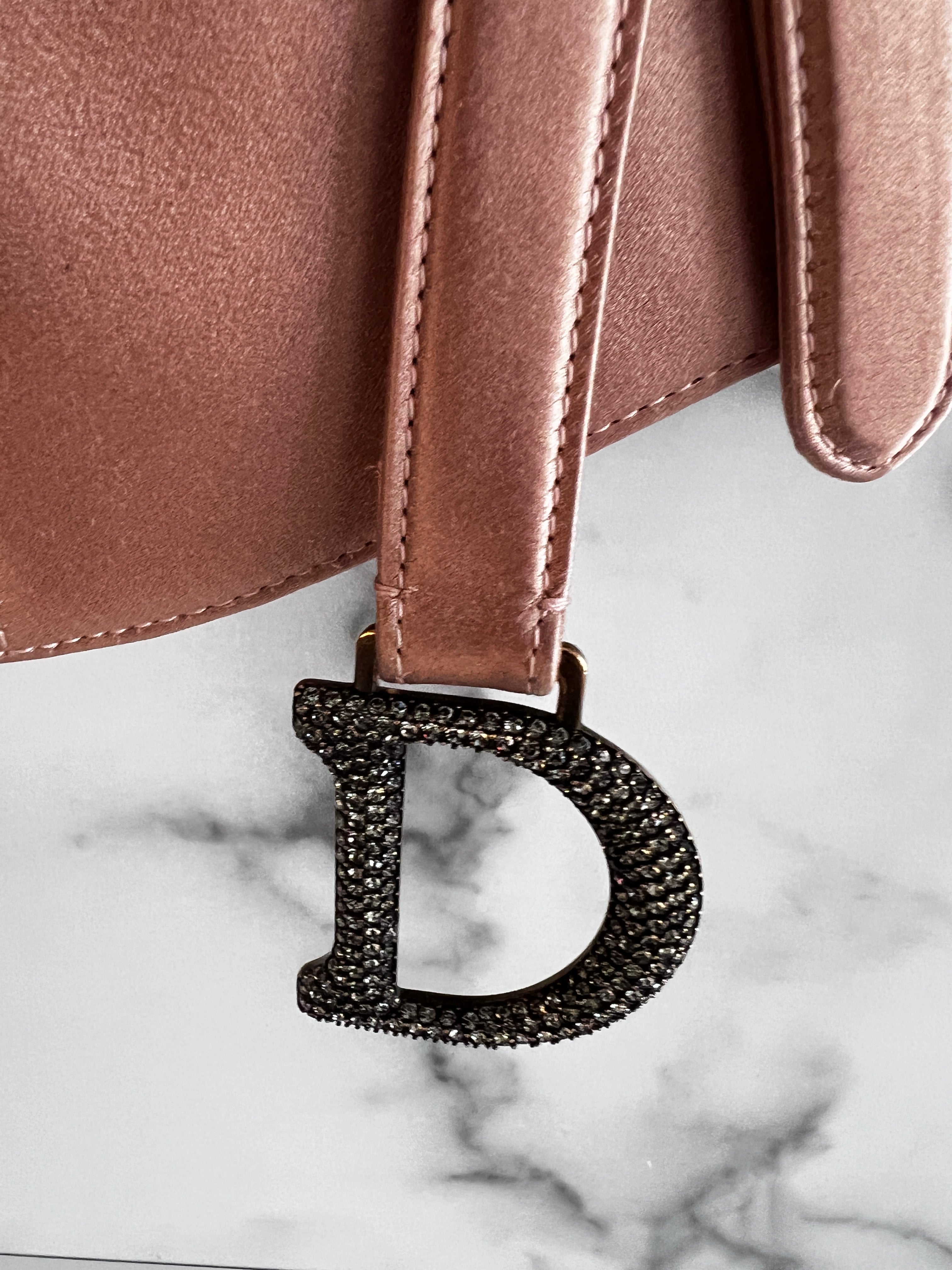 Dior Small Rose Pink Satin Saddle Bag - Luxury Designer Handbag for Women, Perfect for Parties, Weddings & Everyday Elegance