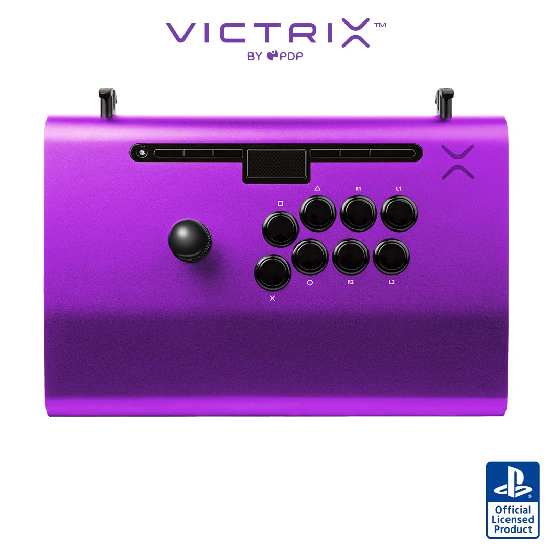 Victrix Pro FS Arcade Fight Stick for PS5, PS4 & PC - Purple Edition | Premium Fighting Game Controller for Tournaments & Home Gaming