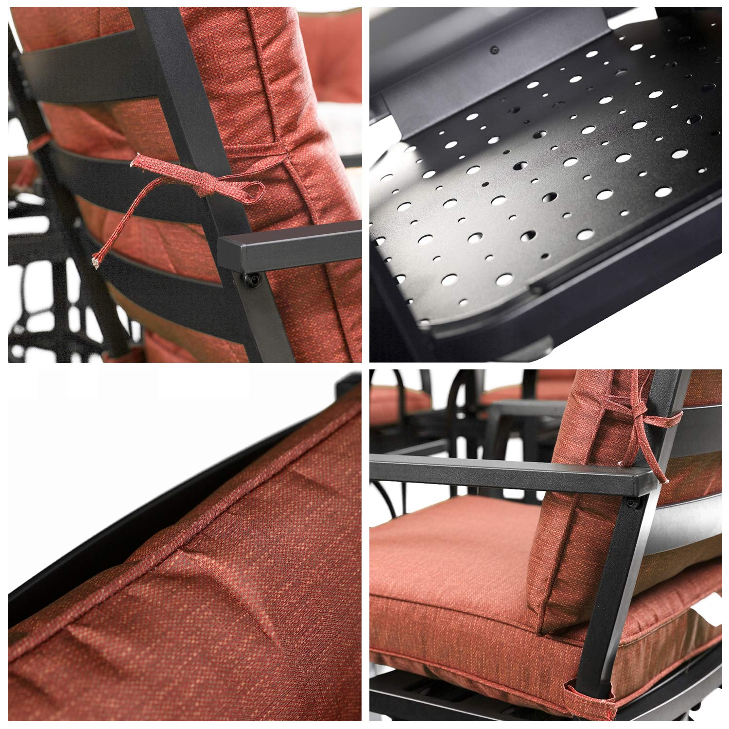 **Swivel Bar Height Patio Chairs with Cushions - 2 Pack Red Outdoor Bistro Set for Garden, Balcony, or Patio - Perfect for Relaxing, Entertaining, and Outdoor Dining**