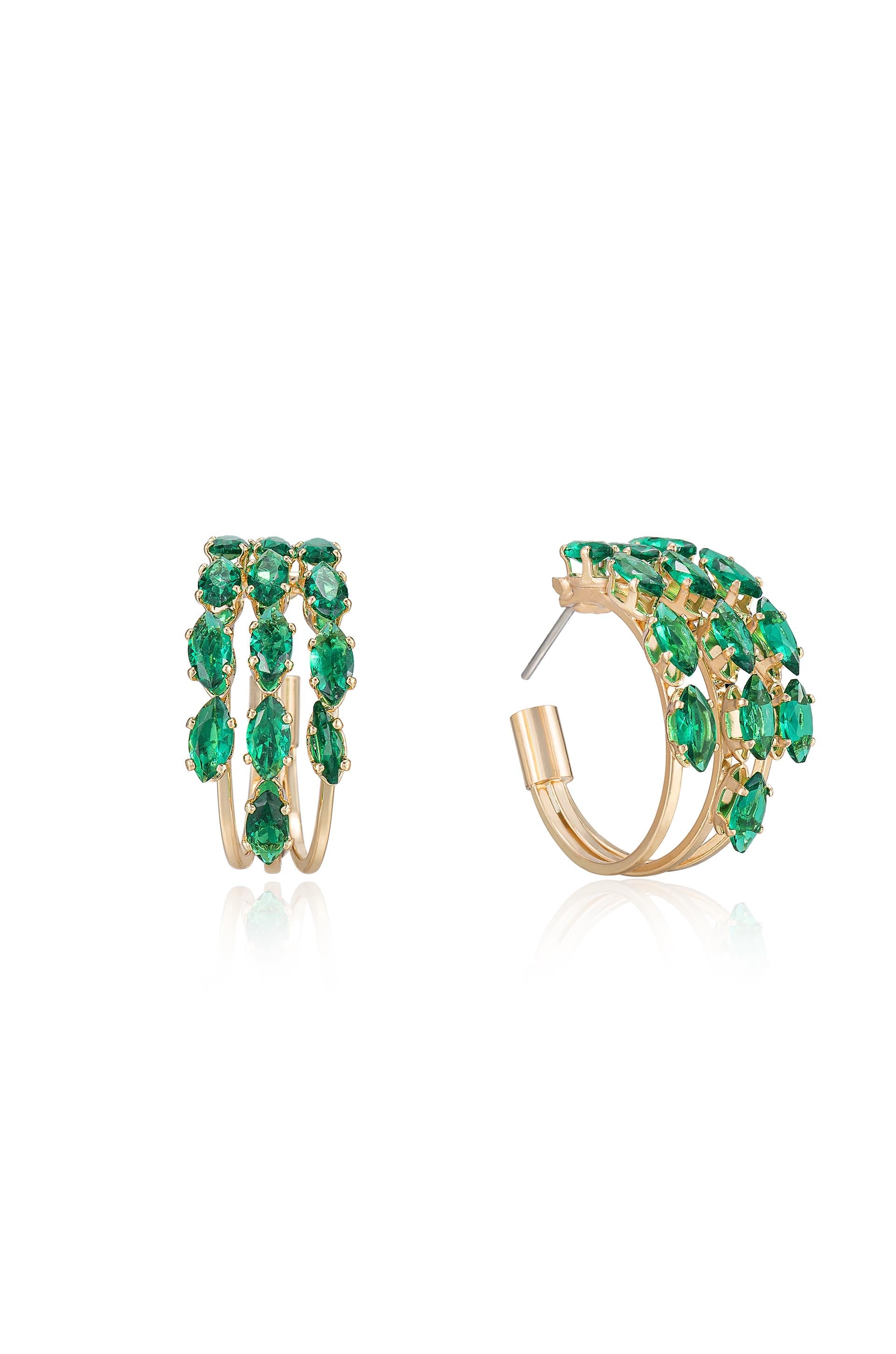Multi Crystal Huggie Hoop Earrings for Women - Sparkling Cubic Zirconia Huggie Earrings for Everyday Wear & Special Occasions