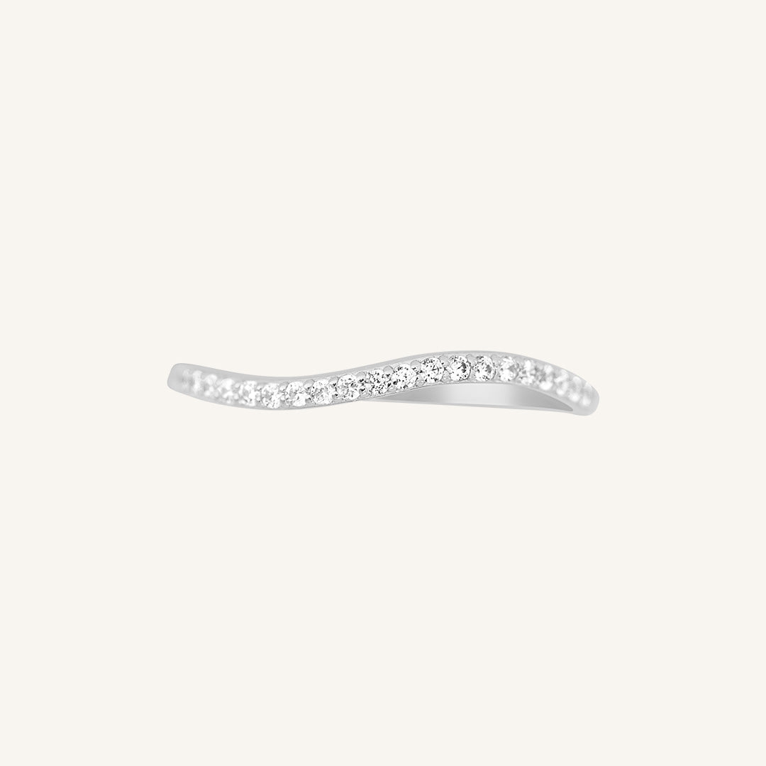 Monroe Pavé Ring - Elegant Sterling Silver Ring with Sparkling Cubic Zirconia Stones for Women | Perfect for Weddings, Anniversaries, and Special Occasions