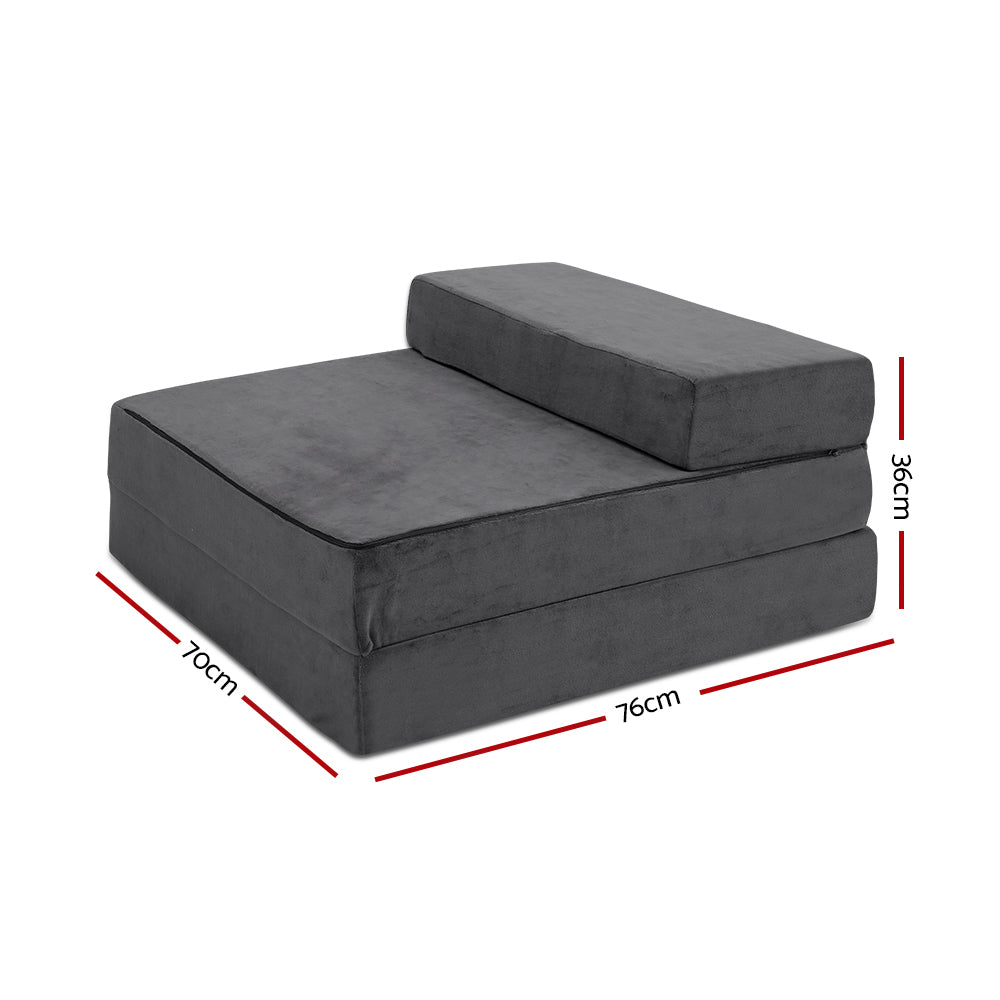 Portable Folding Foam Mattress - Lightweight & Compact Travel Bed for Camping, Guest Room, or Outdoor Adventures - Grey