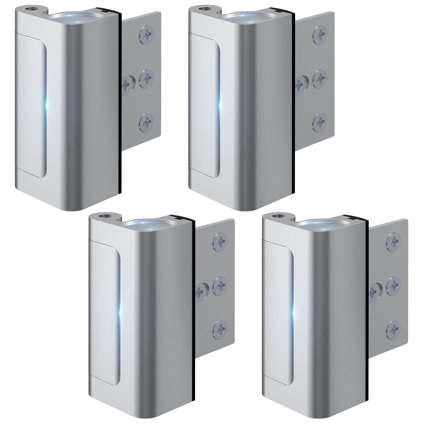 4 Pack Heavy Duty Home Security Door Lock - 800 lbs Force Resistance for Inward Swinging Doors, Anti-Break-In Reinforcement Lock with 8 Screws | Extra Protection for Apartments, Rental Homes & Privacy Security (Ideal for Front Doors, Bedrooms & Home Offices)