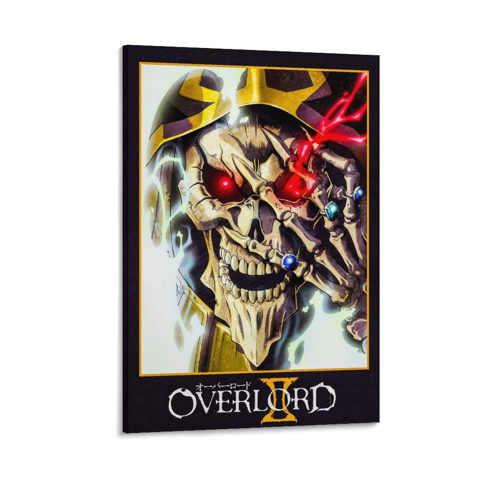 Overlord Anime Poster - Custom 24x36 Inch Framed Wall Art Canvas Print - Modern Aesthetic Room Decor for Bedroom, Living Room & Office - Perfect for Anime Fans & Home Decoration