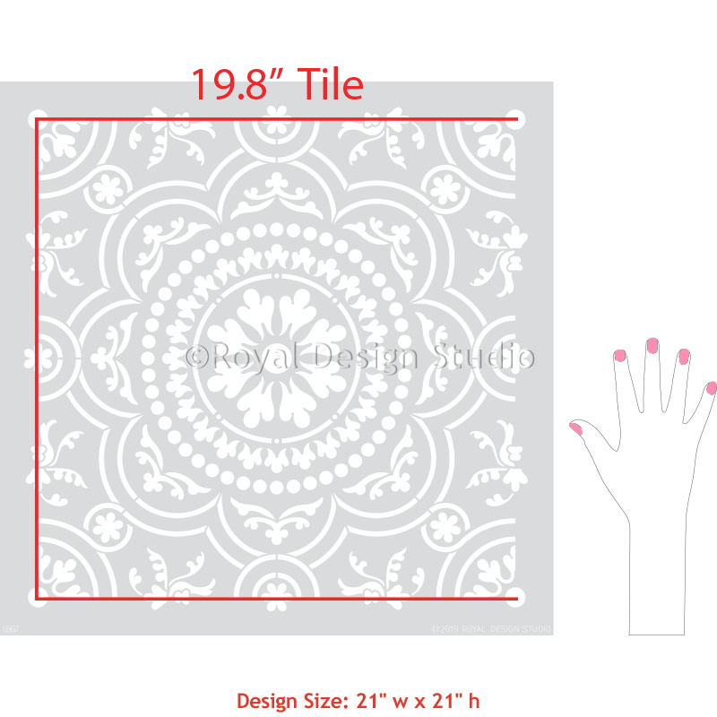 Chatsworth Tile Stencil Kit - Reusable DIY Tile Painting Template for Home Decor & Bathroom Renovation - Perfect for Kitchen Backsplash, Floor Patterns & Wall Designs