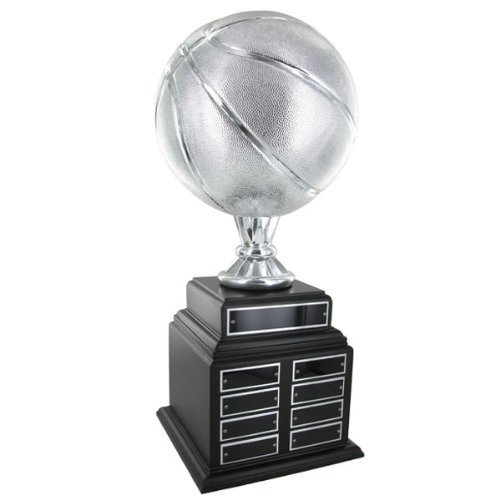 Customizable Perpetual Silver Basketball Trophy - Personalized Awards & Gifts for Sports Achievements, Team Recognition & Championship Celebrations