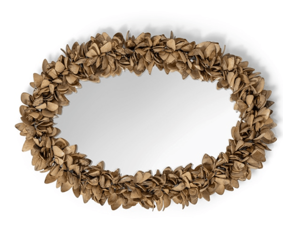 Tia Coco Shell Mirror - Handmade Decorative Wall Mirror with Natural Seashell Accents - Perfect for Beach House, Bathroom, or Boho Home Decor