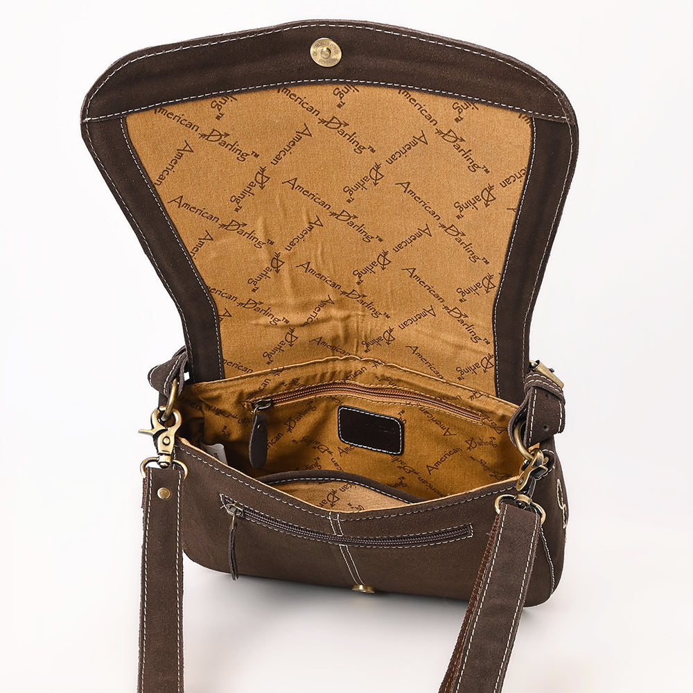 Genuine Western Suede Leather Crossbody Bag for Women - ADBGA670B - Perfect for Casual Outings, Travel, and Everyday Use