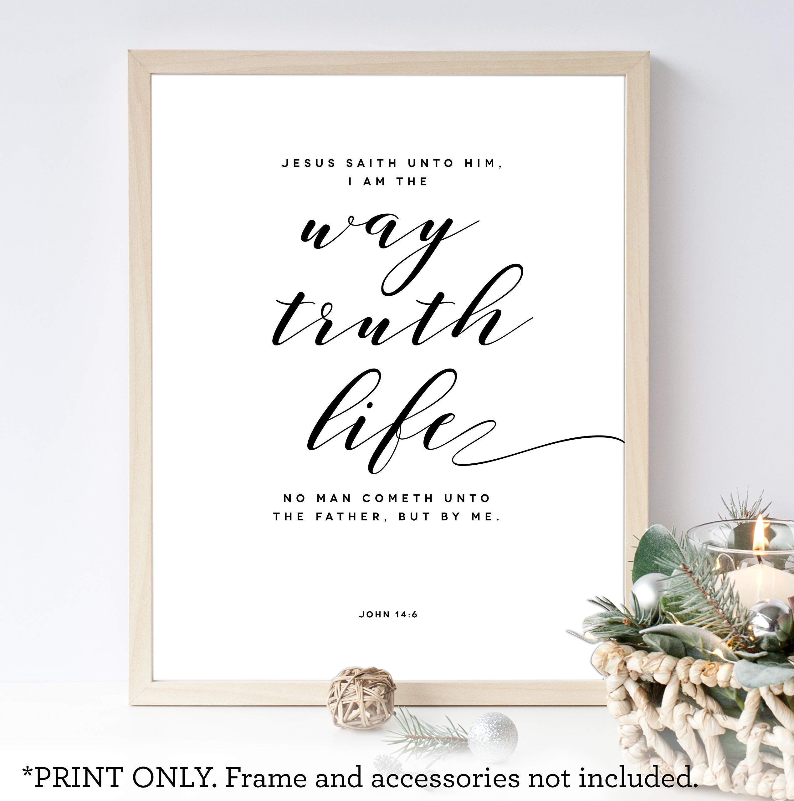 John 11x14 Bible Verse Art Print - Farmhouse Wall Decor for Christian Home