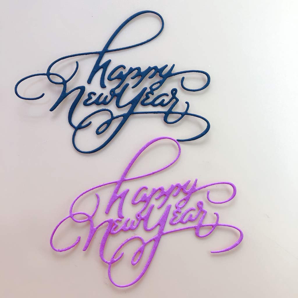 Happy New Year Metal Cutting Dies for DIY Scrapbooking, Album Stamping, Paper Card Making & Craft Decorations | Perfect for Holiday Greeting Cards, Memory Books, and Paper Craft Projects