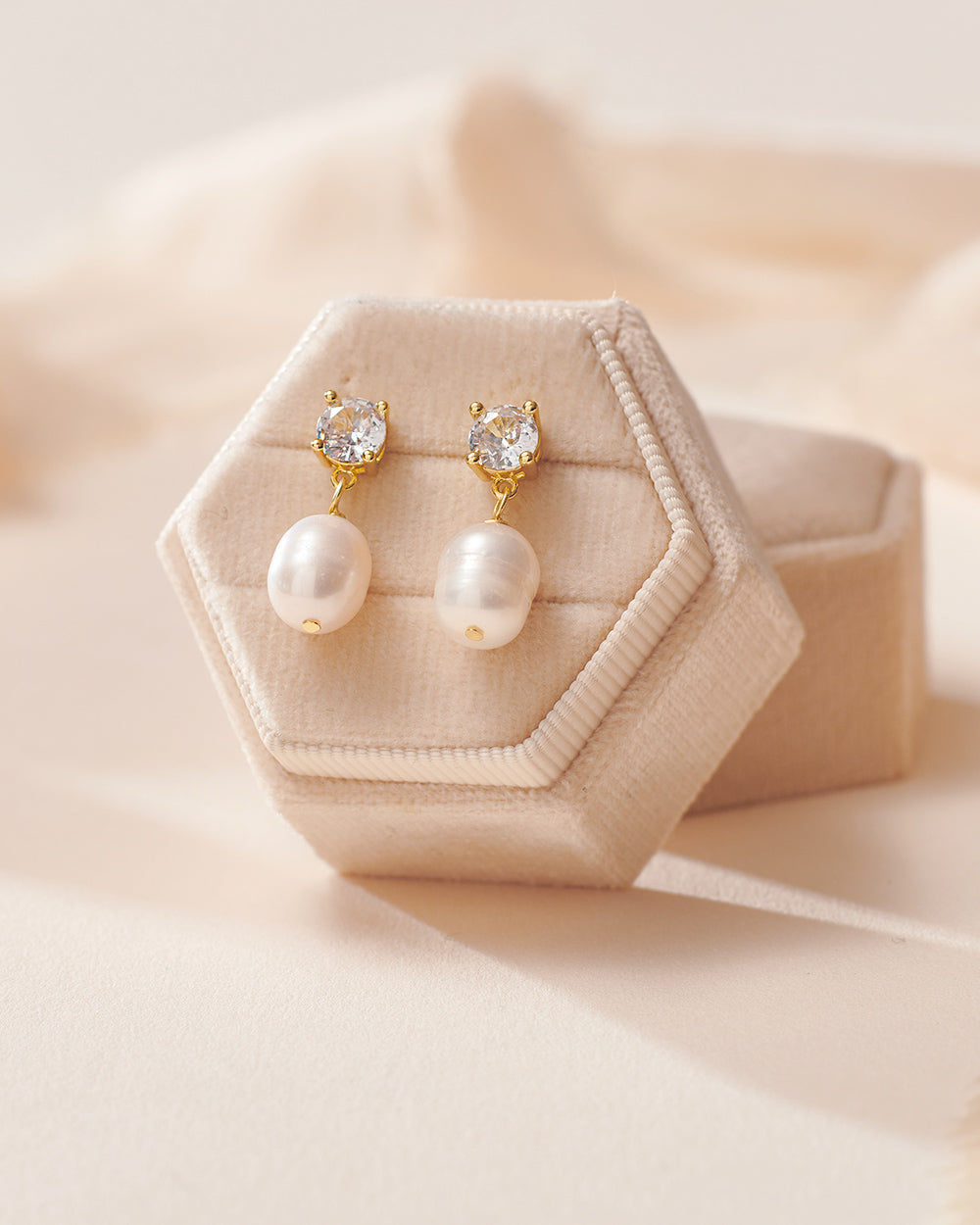 Elegant Isabella Pearl Earrings for Women - 18K Gold Plated Freshwater Pearls - Perfect for Weddings, Parties & Gifts