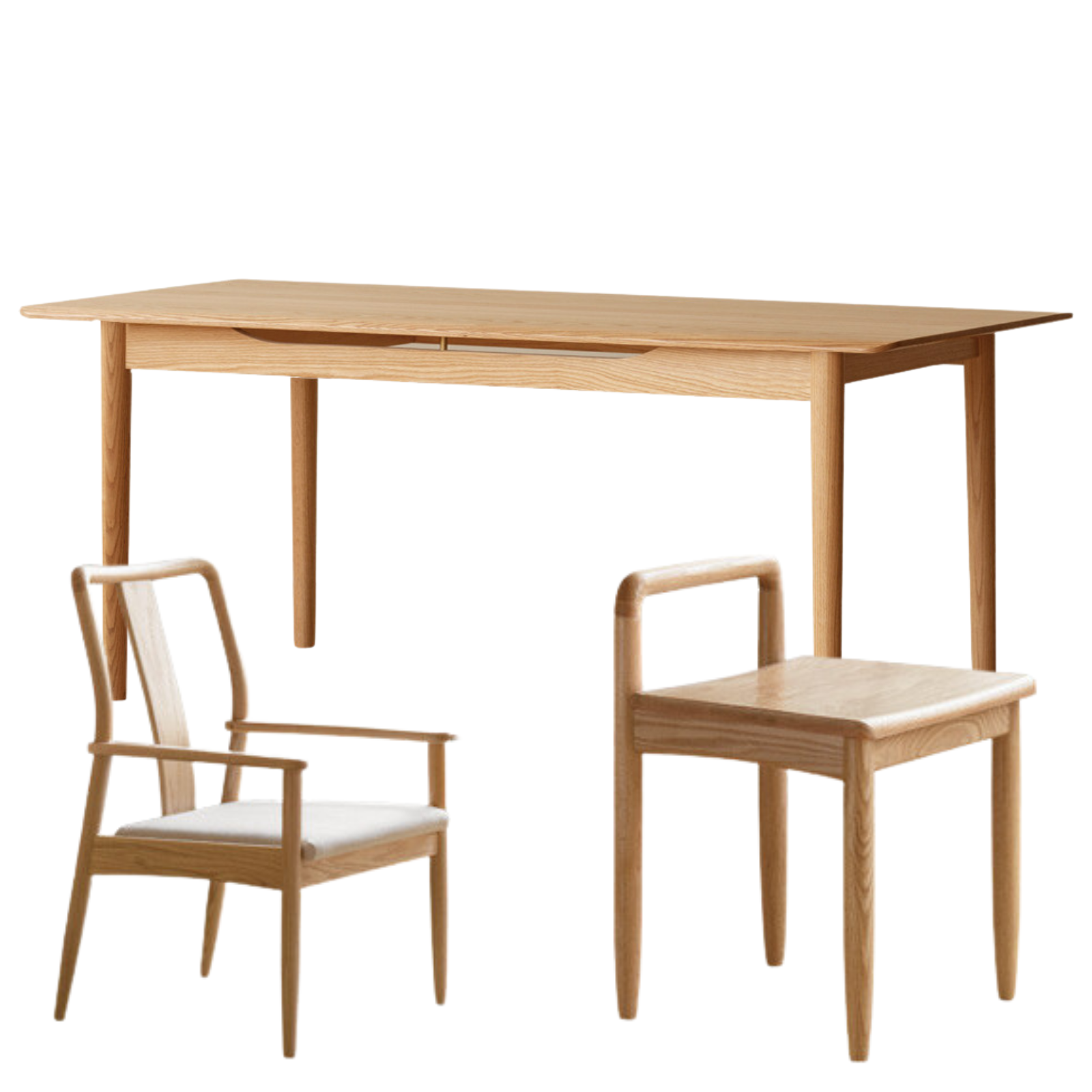 62.9x29.5x29.1 inch / 160x75x74 cm / Natural Wood Color / Tea table + chair pcs 5