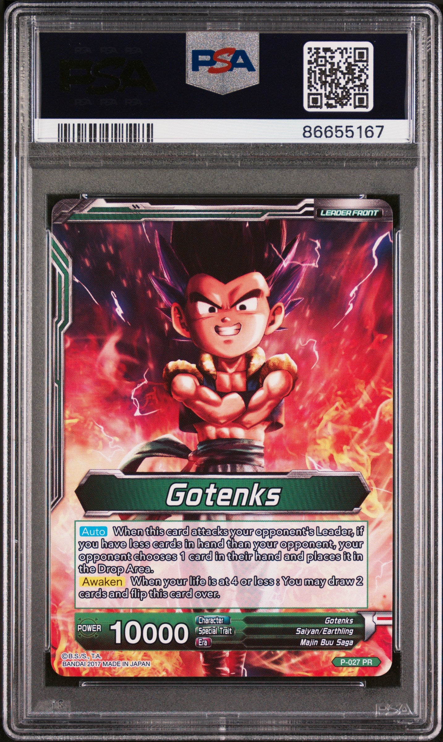 2017 Dragon Ball Super 1st Press STRK SS Gotenks #P 027 PSA 10 Graded Card - Perfect for Collectors, Anime Fans & Investment - Display in Home Office, Game Room or Collection Showcase