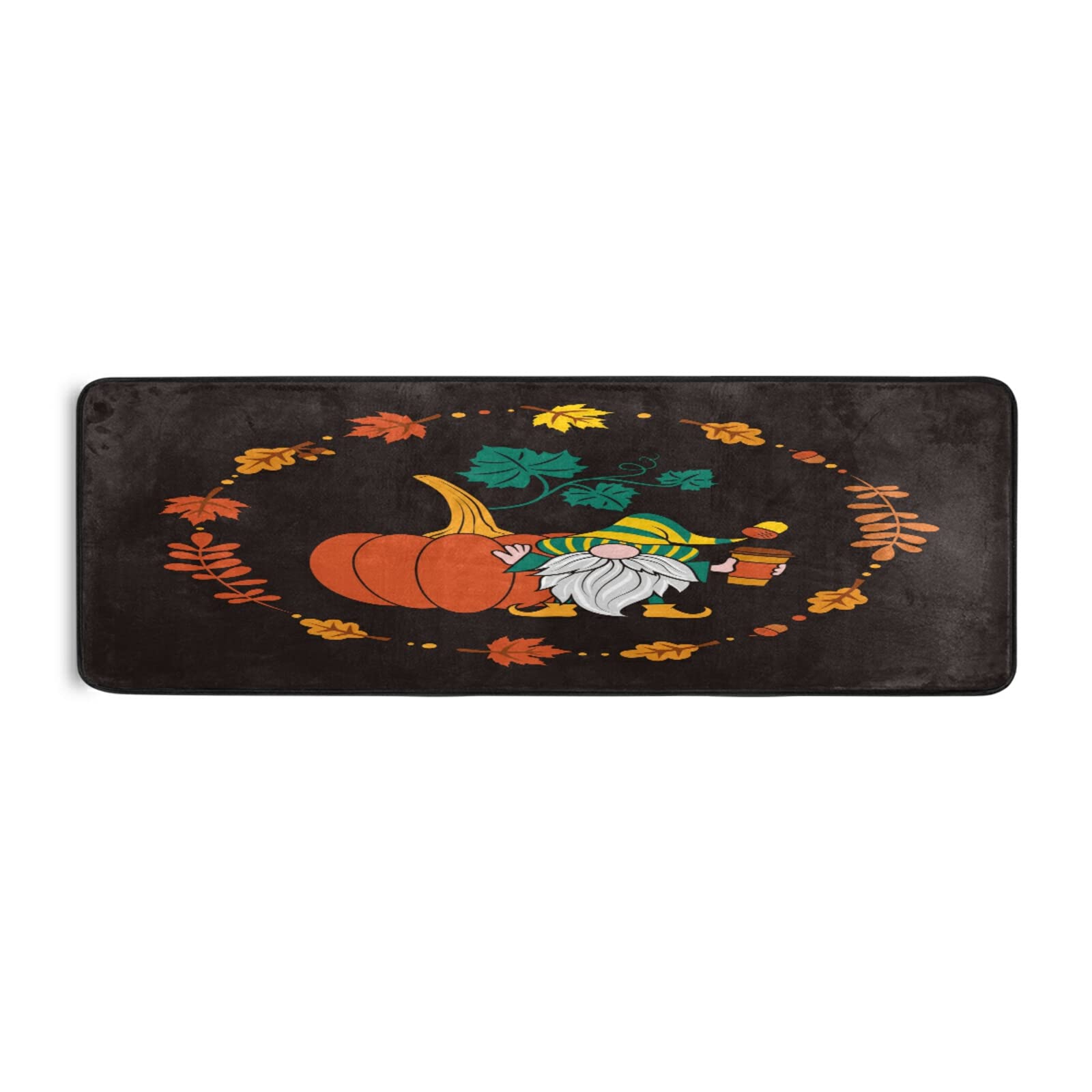 Non-Slip Thanksgiving Pumpkin & Gnome Area Rug - Soft Comfort Large Floor Mat for Living Room, Bedroom, Dining Room, Bathroom, Dorm - Perfect for Fall Decor, Cozy Home & Outdoor Spaces