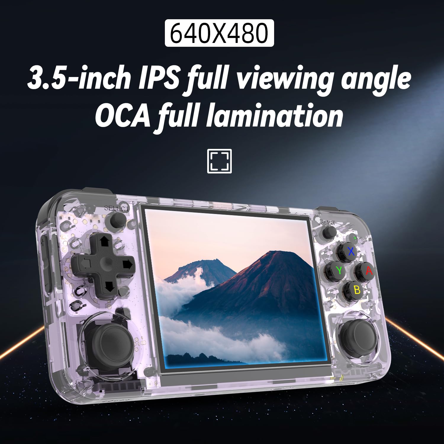 RG35XX H Handheld Game Console - 3.5 Inch IPS Screen, Linux System, 64GB Built-in Storage with 5528 Retro Games, HDMI & TV Output - Portable Gaming Device for Travel, Commute, and Home Entertainment