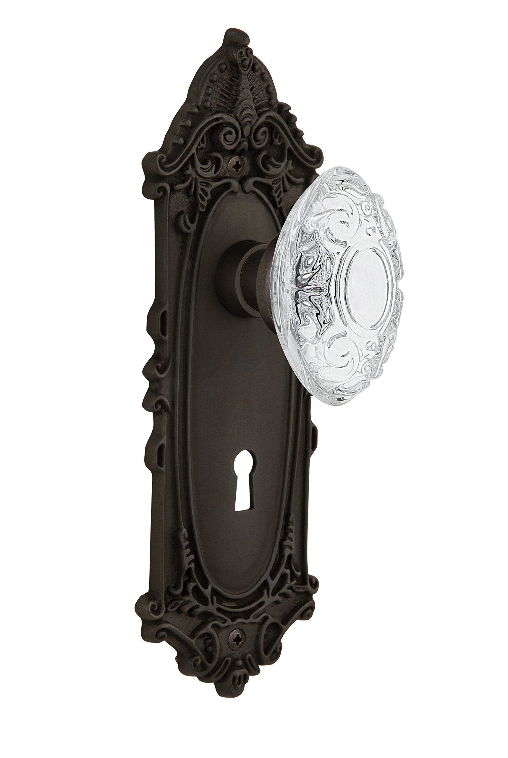 Nostalgic Warehouse 754288 Victorian Single Dummy Door Knob - Oil-Rubbed Bronze Surface Mount - Perfect for Vintage Home Decor & Historic Renovation Projects