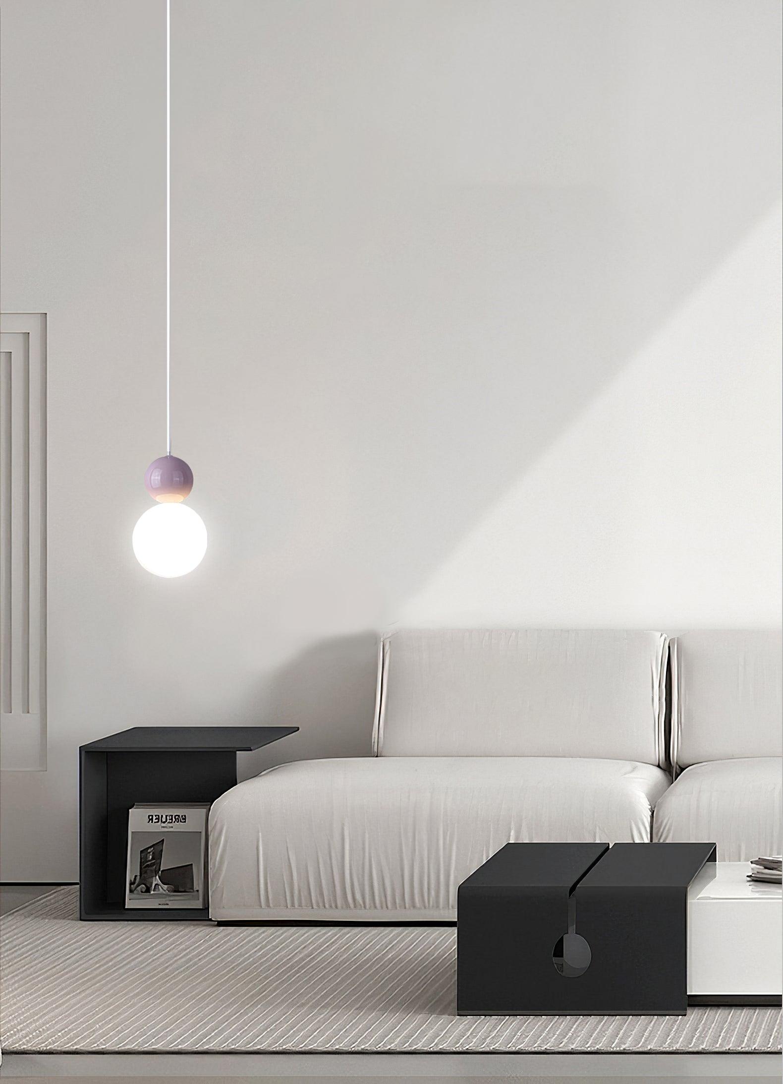 Modern Acrylic Two Ball Pendant Light Fixture - Sleek Minimalist Hanging Lamp for Dining Room, Kitchen Island, Bedroom or Living Room Decor