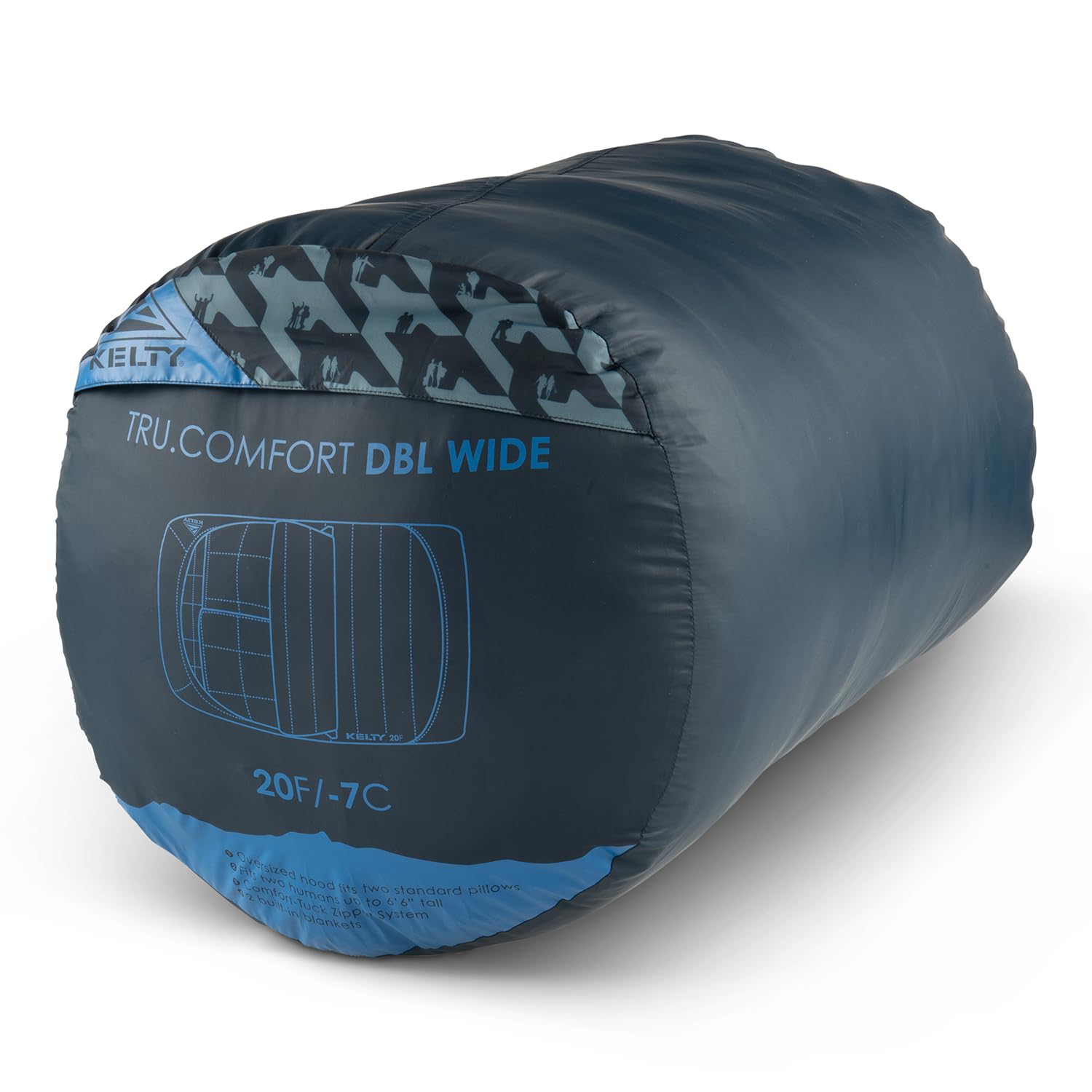 Kelty Tru.Comfort Doublewide 20 Degree Sleeping Bag - 2 Person Synthetic Camping Sleeping Bag for Couples & Family | Warm & Spacious for Backpacking, Hiking & Outdoor Adventures