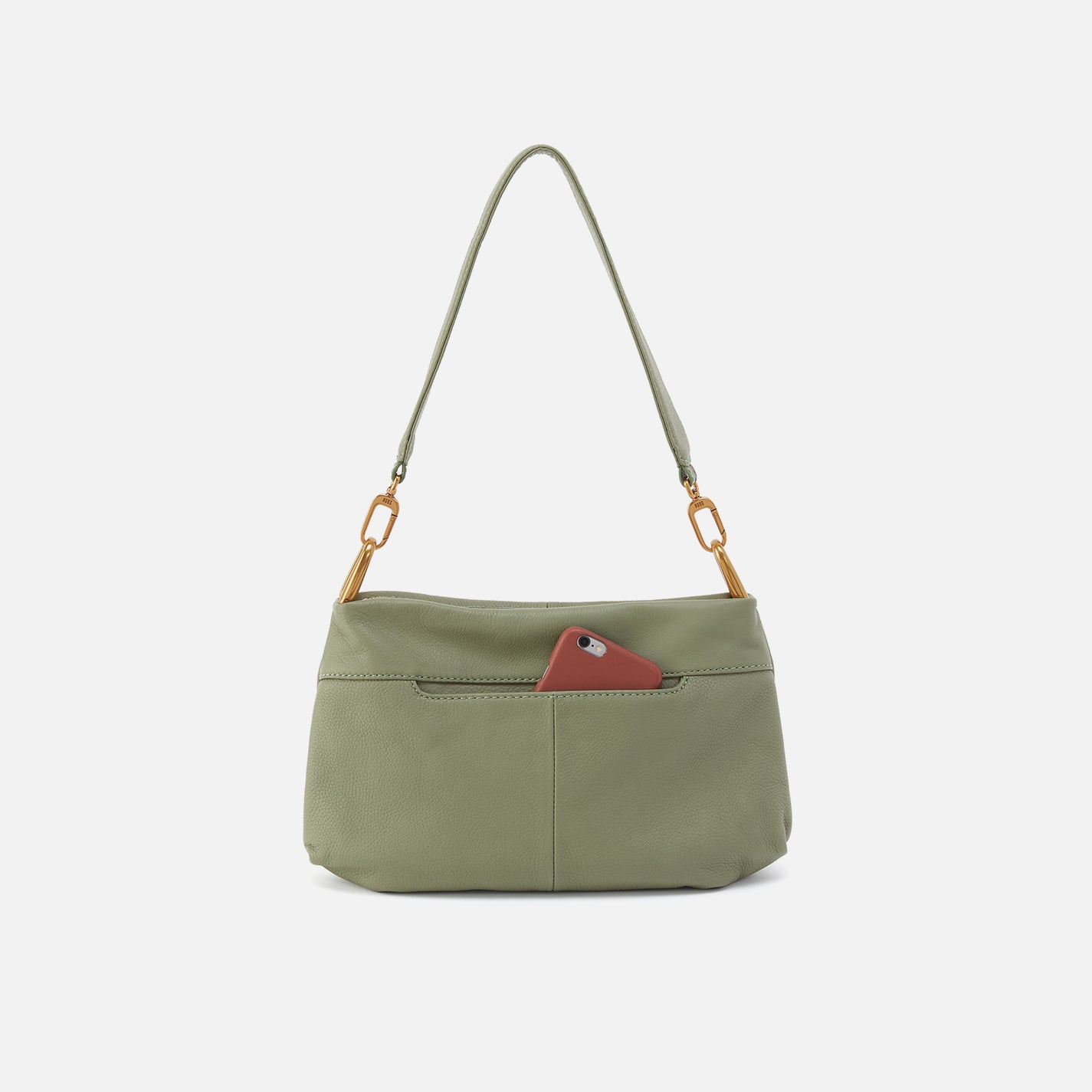 Premium Pebbled Leather Shoulder Bag for Women & Men - Stylish & Durable Crossbody Bag for Travel, Work & Everyday Use - Watercress Color
