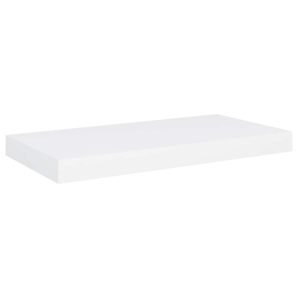 Modern Floating Wall Shelves Set of 2 - White MDF Ledge Shelf 19.7