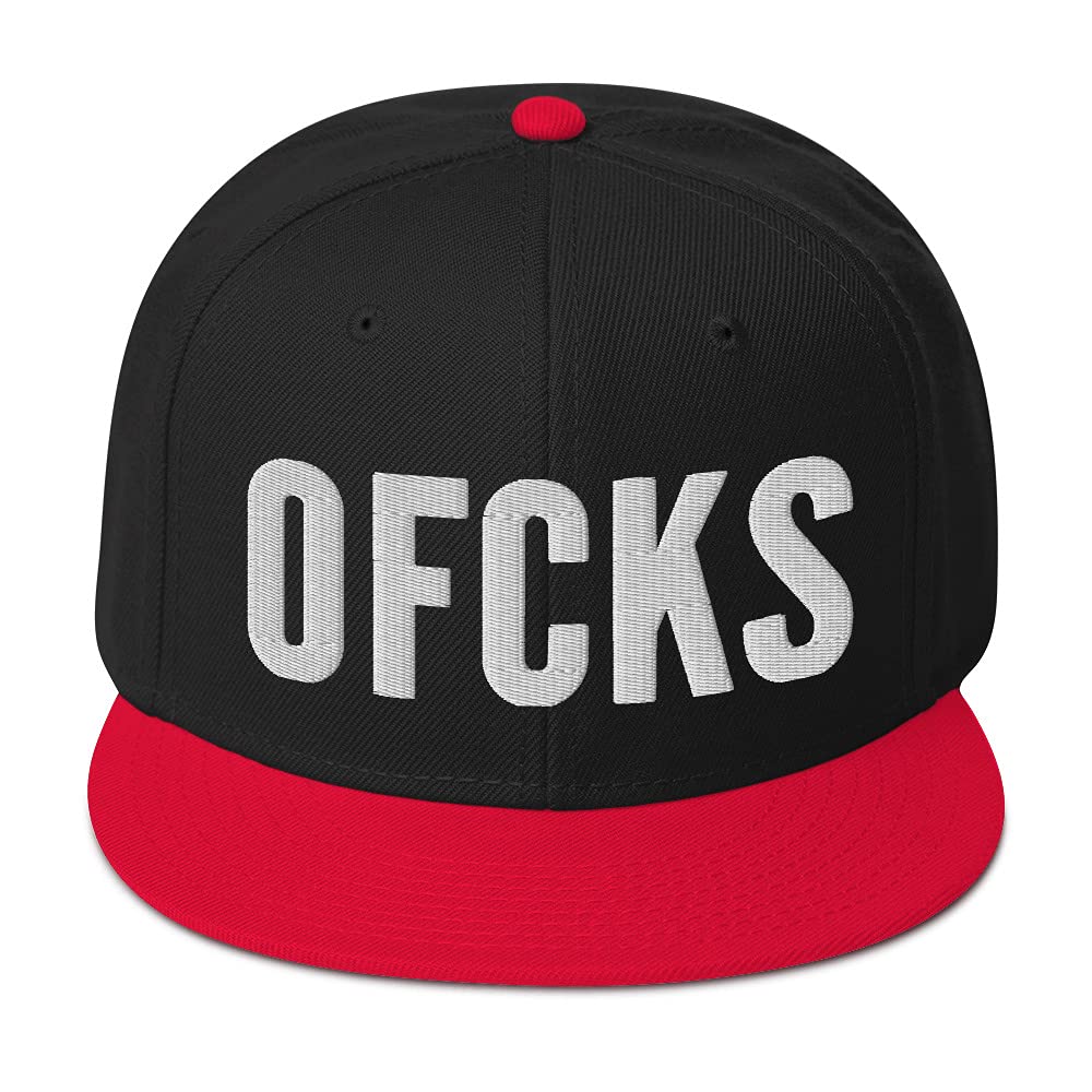 Hogue WS LLC 0FCKS Embroidered Wool Blend Snapback Cap - Zero Fucks Given Hat for Men & Women - Stylish Casual & Outdoor Wear for Everyday Use