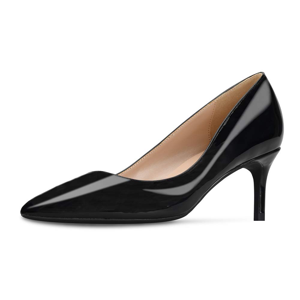 GOXEOU Women's Pointed Toe Stiletto Heels - Patent Leather Dress Pumps for Women, High Heel Classic Fashion Shoes for Office, Party, Wedding & Evening Events