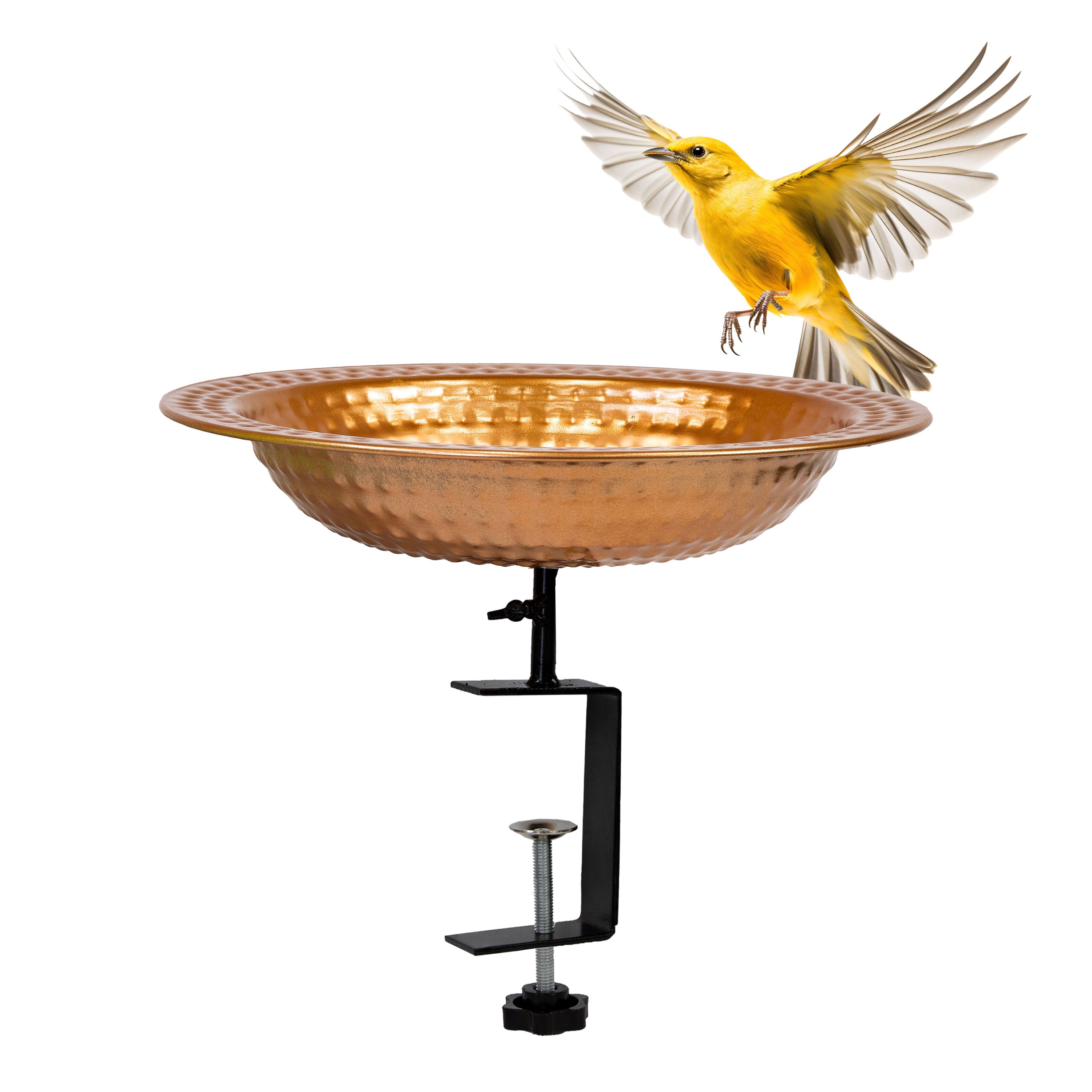 Sunnydaze 12-Inch Copper Bird Bath & Feeder - Elegant Garden Decor for Outdoor Bird Watching & Backyard Wildlife Attraction