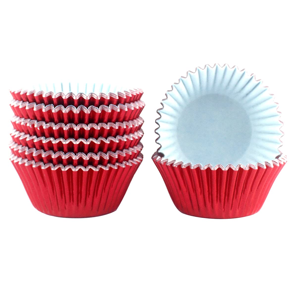 Premium Red Foil Cupcake Liners - 200 Pack Baking Cups for Muffins, Cupcakes & Party Desserts | Standard Size, Disposable & Greaseproof | Perfect for Birthday Parties, Baby Showers & Holiday Baking