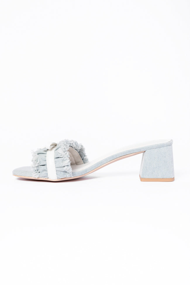 Delanie Stylish Denim Heels for Women - Comfortable High Heel Sandals with Ankle Strap - Perfect for Parties, Weddings & Night Out (Final Sale)