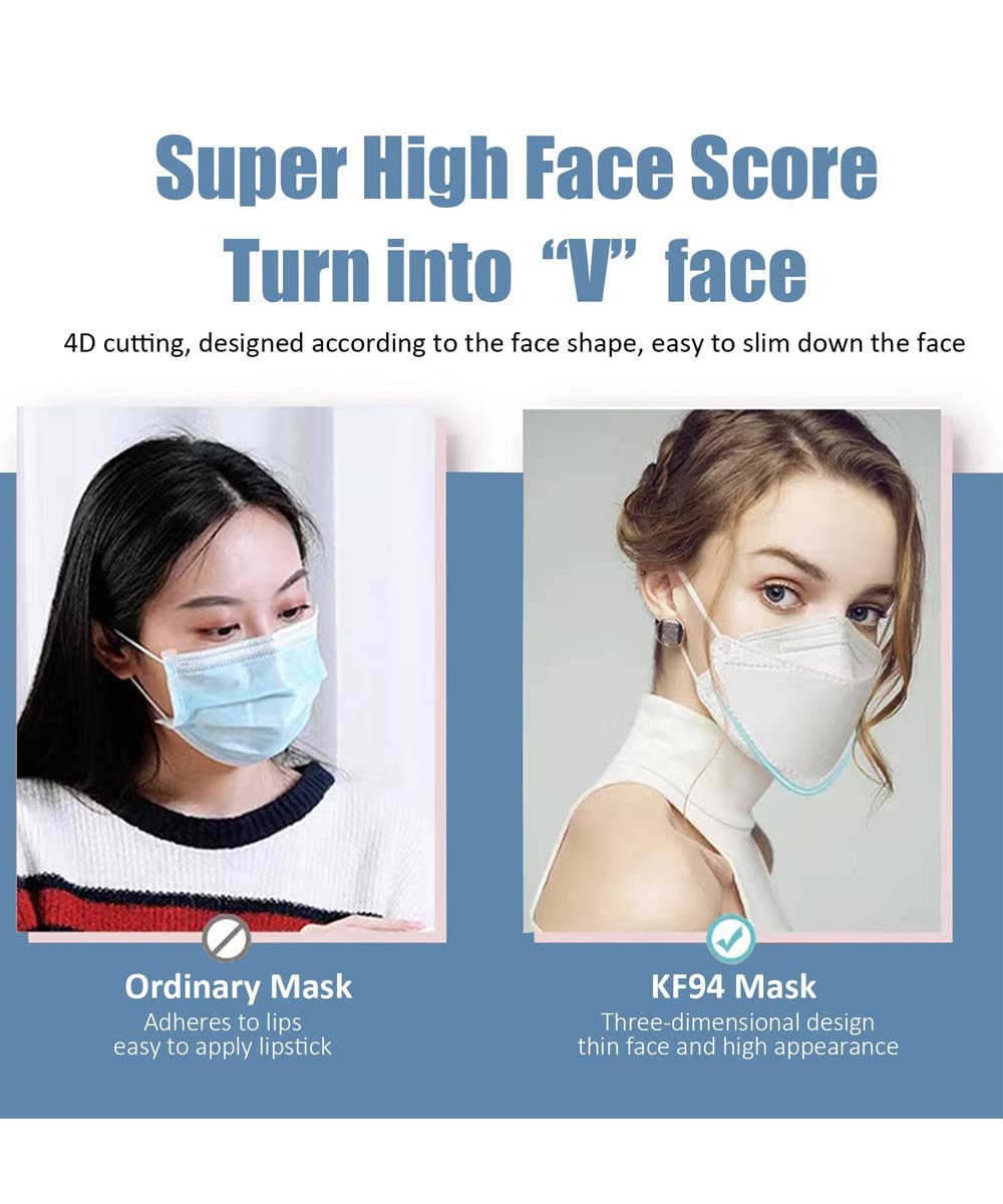 KF94 Face Mask for Adults - 3D Protective Dust Mask, 4-Ply Disposable Face Cover - Ideal for Daily Use, Travel & Public Safety Protection