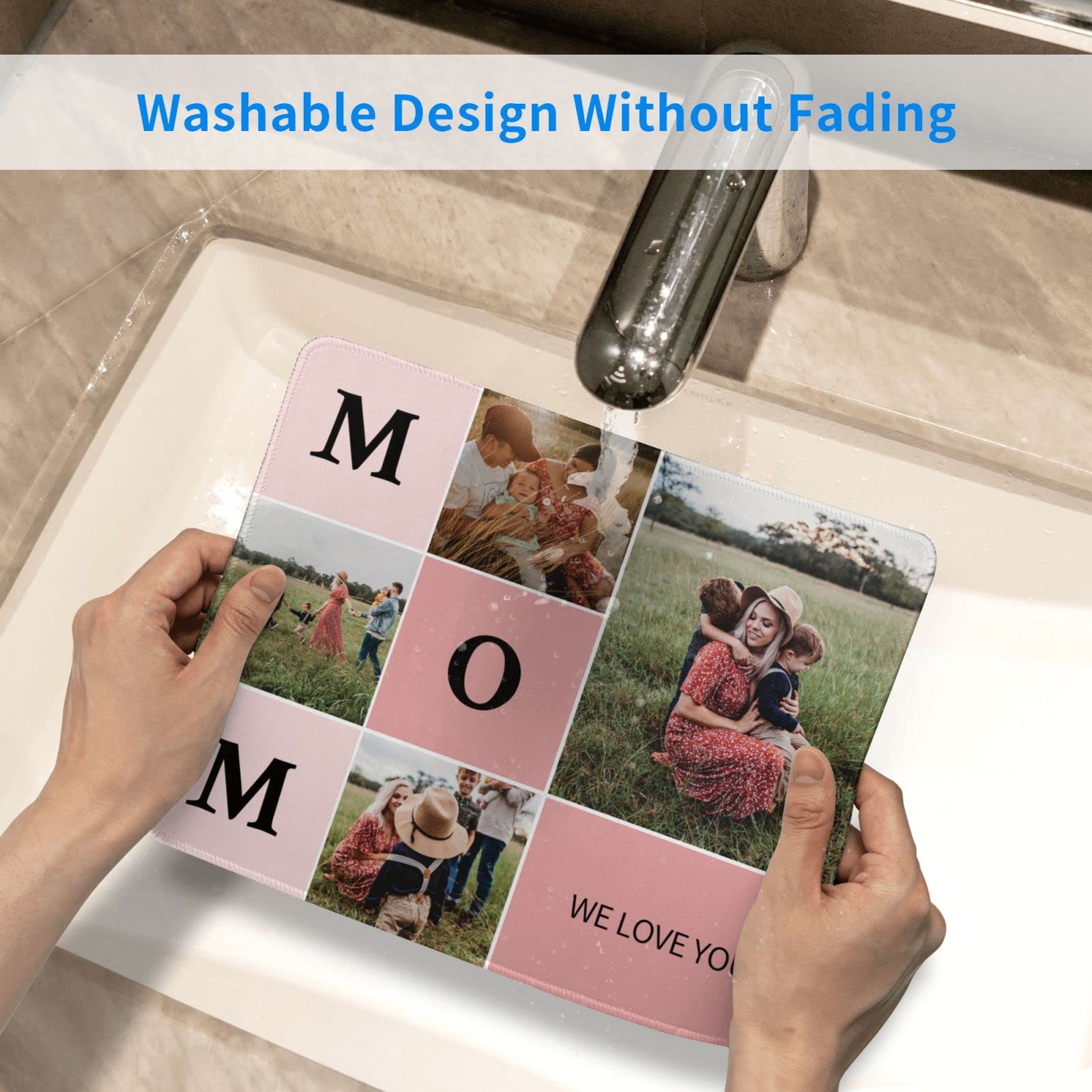 Custom Photo Mouse Pad 11.8x9.8 Inches - Personalized Collage Mouse Mat with Text for Gaming & Office - Unique Gift for Mom, Mother's Day, Birthday - Perfect for Home & Office Workspace