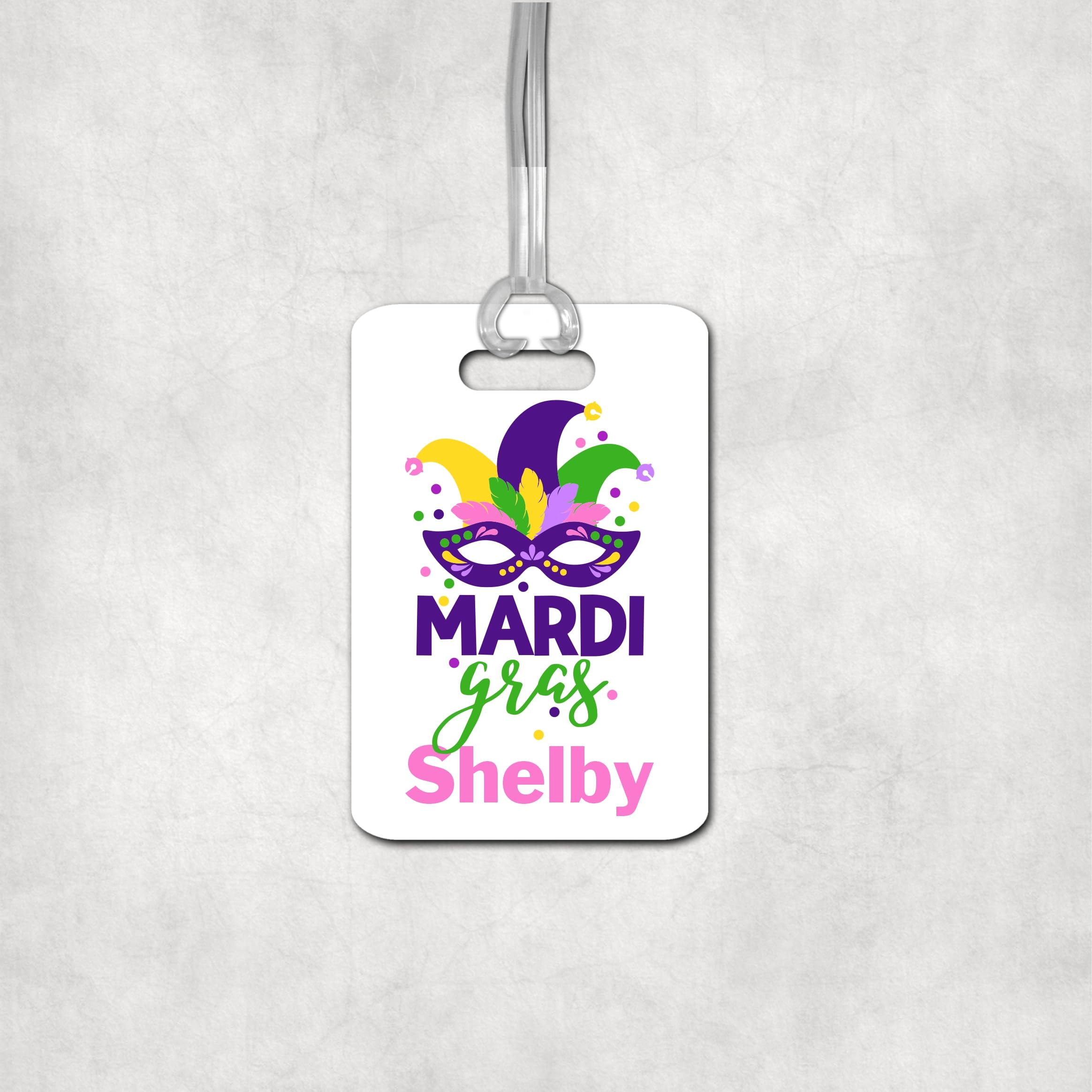 Personalized Mardi Gras Luggage Tag - Custom Suitcase ID with Adjustable Strap | Unique Travel Gift for Vacation, Cruise & Festival | Perfect for Carnival, Air Travel & Lost Baggage Identification