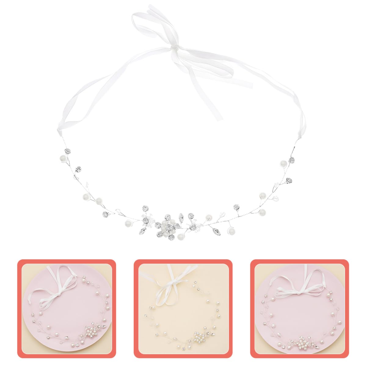 FRCOLOR 3-Piece Stylish Women's Headbands Set - Boho Pearl Headpiece for Wedding, Party, Prom, Bridal Accessories & Special Occasions