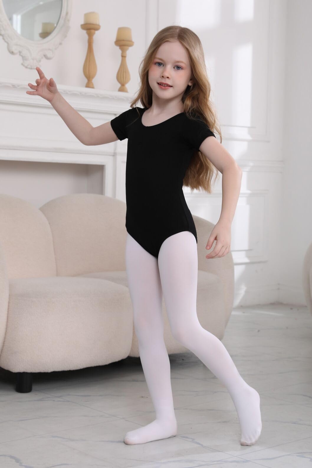 **Girls Ballet Dance Tights - Ultra Soft Stretch Footed Tights & Toddler Stockings for Dance Class, Recital & Performance**