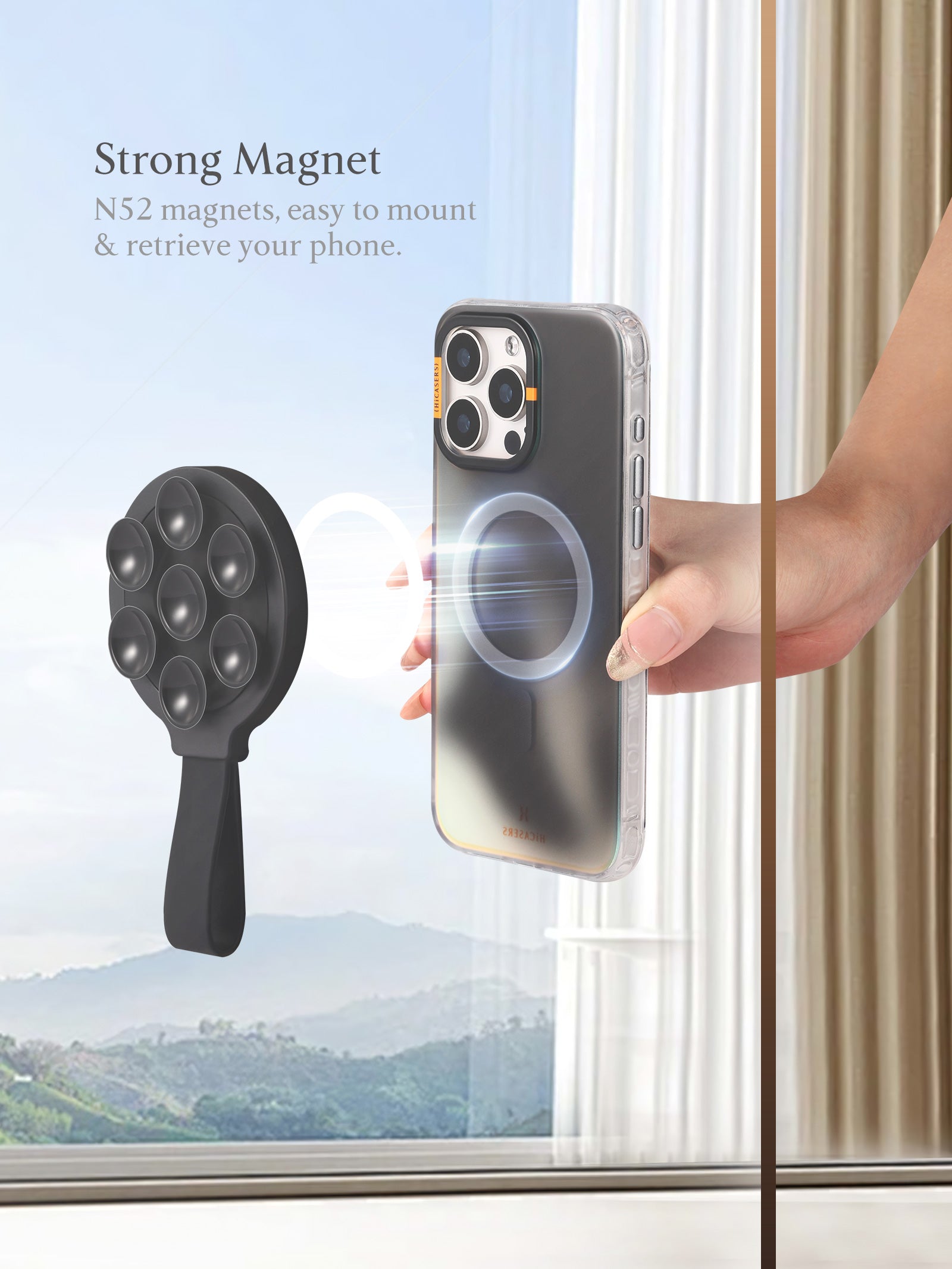 Strong Magnetic Car Phone Holder - Universal Phone Mount for Dashboard & Windshield - Hands-Free for iPhone, Samsung, Google Pixel (Great for Driving, GPS Navigation & Video Calls)
