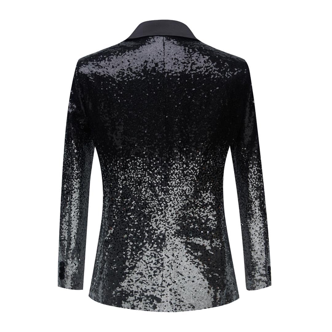 Men's Sequin Blazer Lapel One Button Suit Jacket - Prom, Wedding, Banquet & Formal Tuxedo Suit for Men - Perfect for Special Occasions & Evening Events
