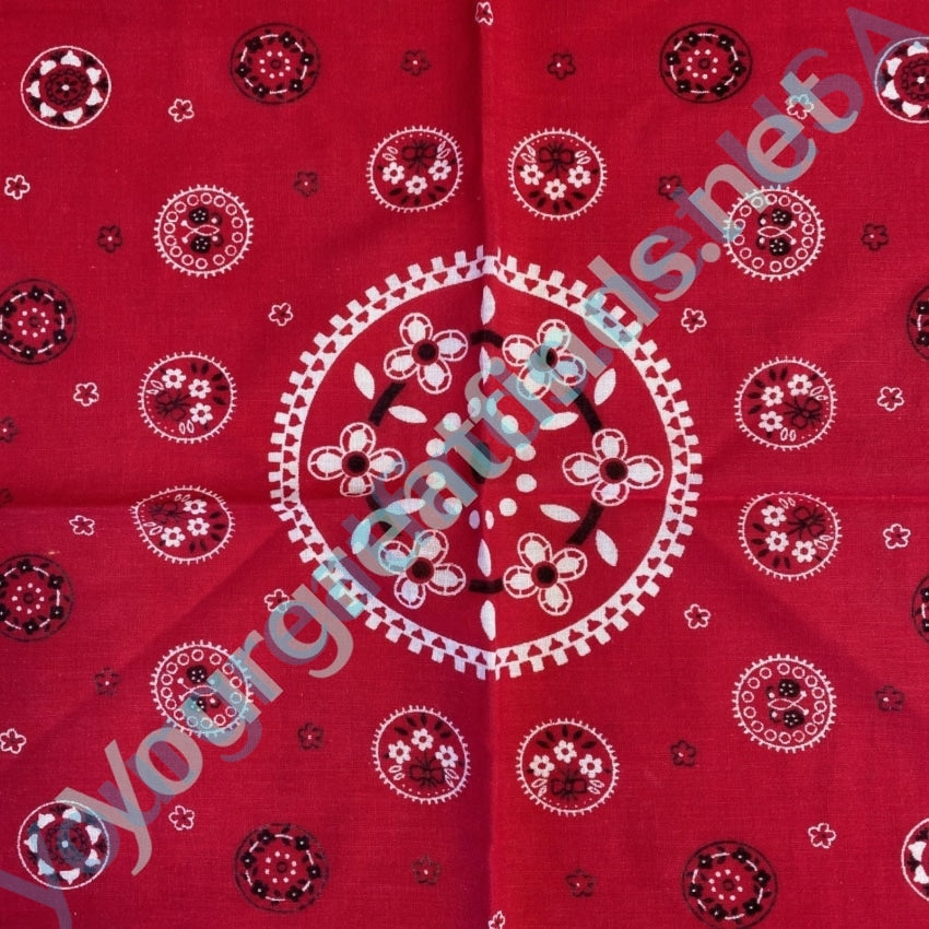 Vintage 1980s Fast Color Turkey Red Bandana - Retro Cotton Square Scarf for Western Fashion, Country Music Festivals & Outdoor Activities