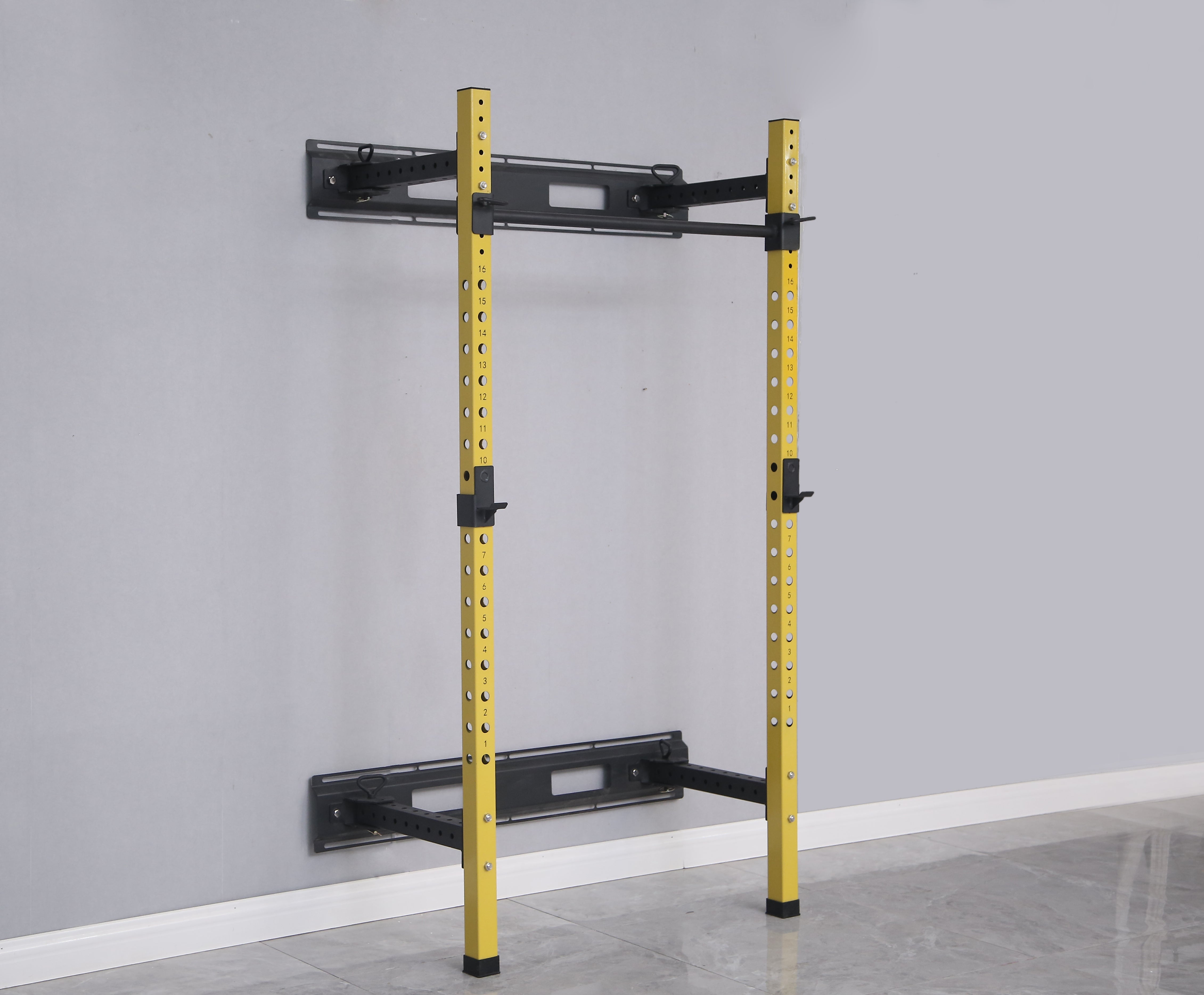 HulkFit Pro Series Wall Mounted Power Rack - 1000lb Weight Capacity for Home Gym Strength Training & CrossFit Workouts