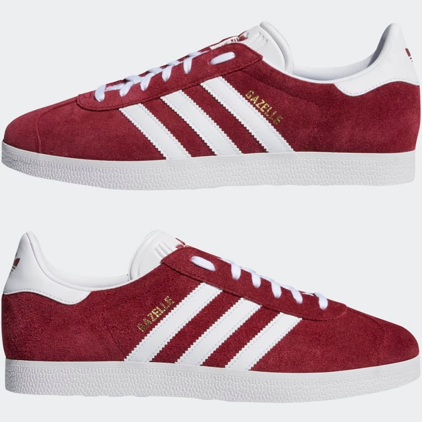 Adidas Gazelle Shoes B41645 - Burgundy/White Sneakers for Men & Women | Classic Comfort & Style for Running, Walking & Casual Wear