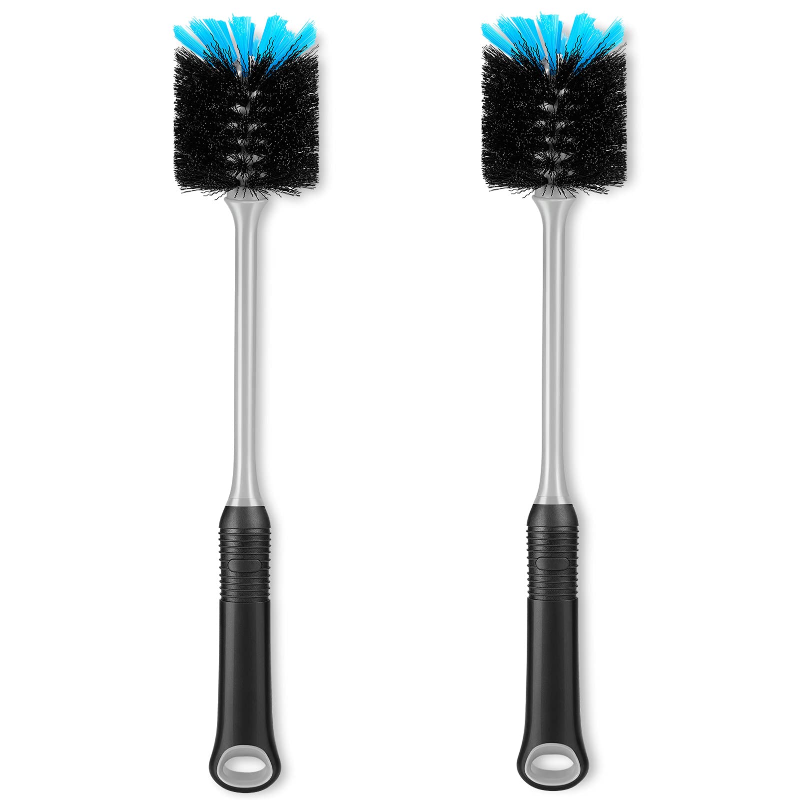 Long Flexible Water Bottle Cleaning Brush - 13.5 Inch Durable Scrubber with Sturdy Bristles for Bottles, Mugs, Glassware (2 Pack) - Perfect for Home, Office & Travel Use