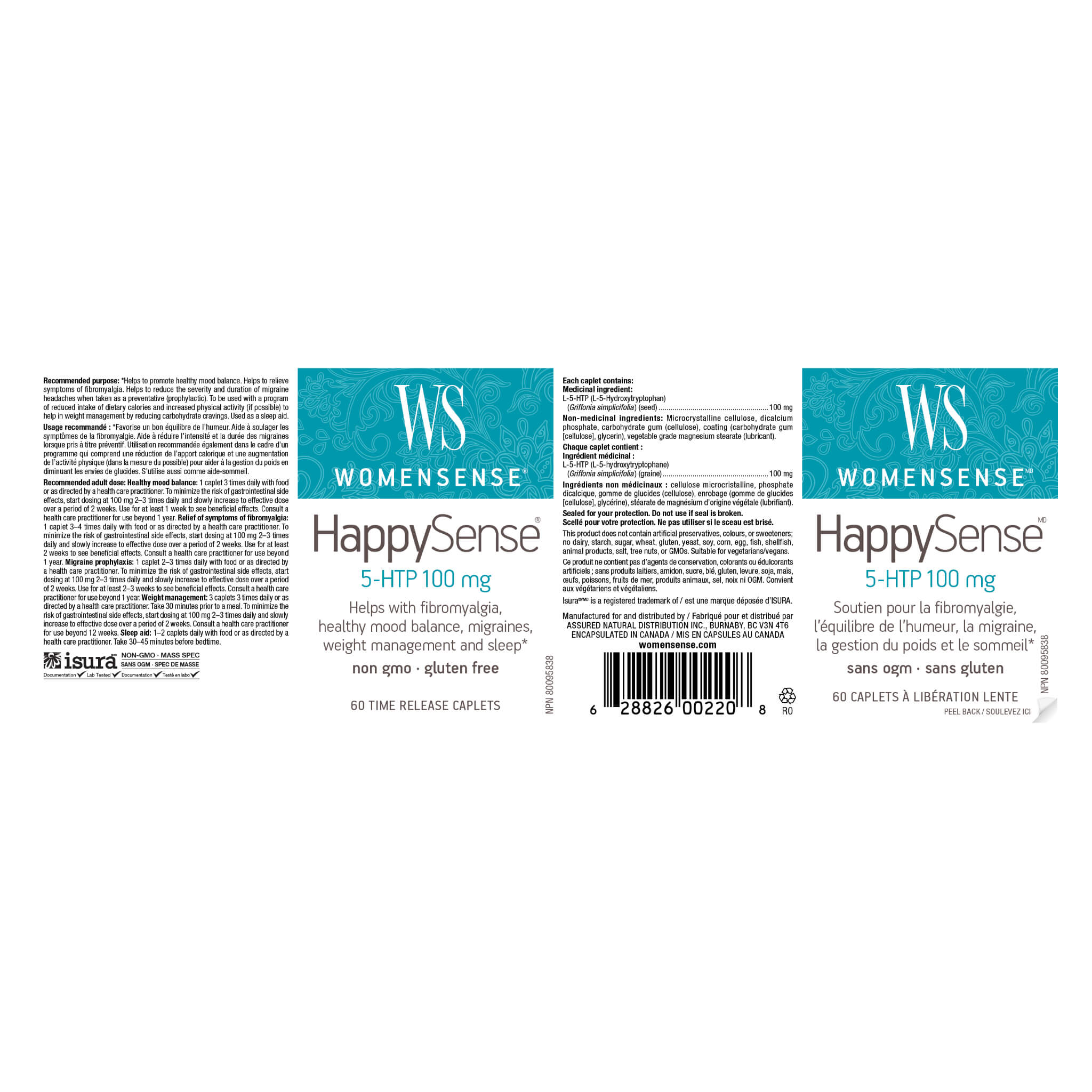 HappySense 5-HTP 100mg Supplement - Natural Mood Support & Stress Relief - Vegan Capsules for Better Sleep & Anxiety Relief - Perfect for Daily Wellness Routine & Emotional Balance