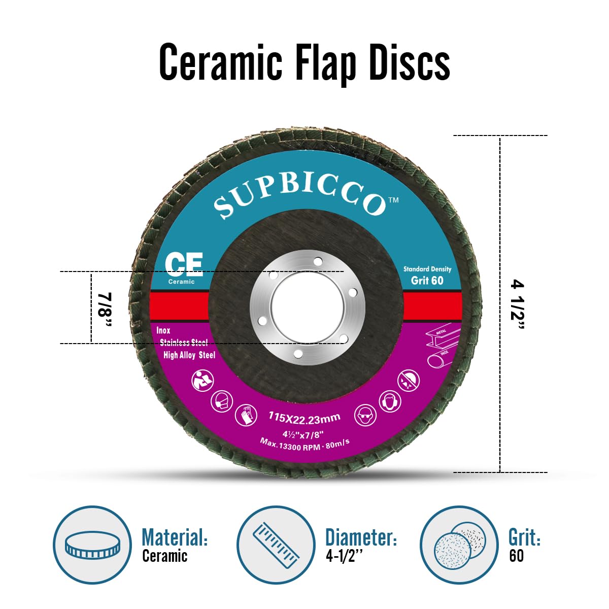10 Pack 60 Grit 4.5