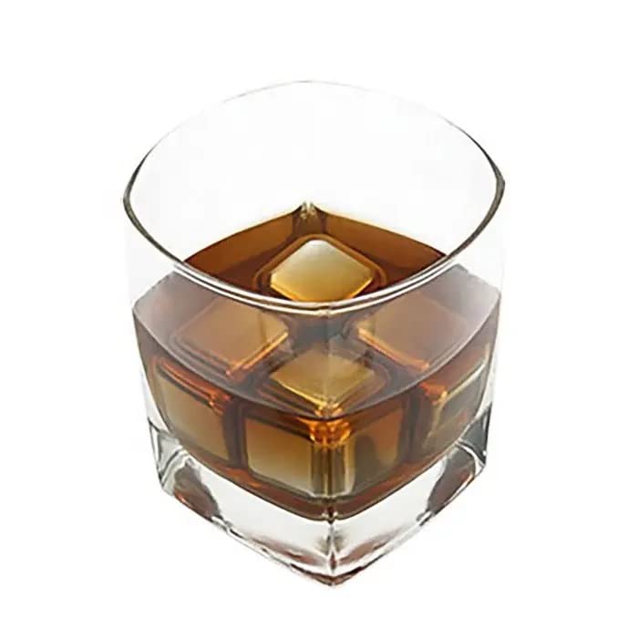 Premium Stainless Steel Whiskey Stones - Reusable Ice Cubes for Whiskey, Vodka, Cocktails, Wine & Beverages - Chills Without Diluting (Set of 2) - Perfect for Home Bars, Parties & Gifts