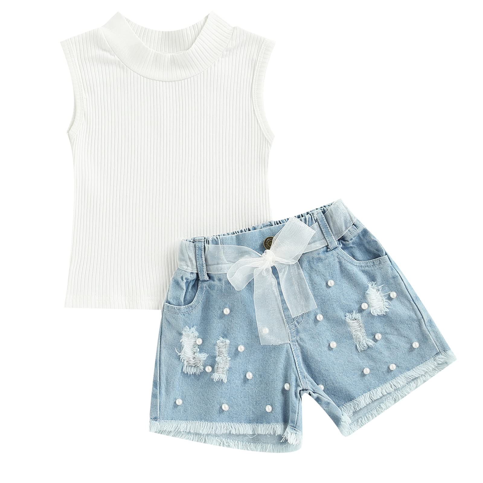 Mubineo Toddler Baby Girl Sleeveless Plaid Button Top & Shorts Set - Cute Summer Outfit for Playdates, Beach & Photo Shoots