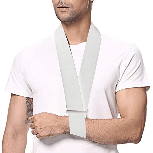 Supregear Foam Arm Sling - Lightweight Comfortable Neck Support Collar & Shoulder Immobilizer - Breathable Medical Arm/Hand/Elbow Support for Injuries (Grey) - Perfect for Post-Surgery Recovery, Sports Injuries & Daily Comfort