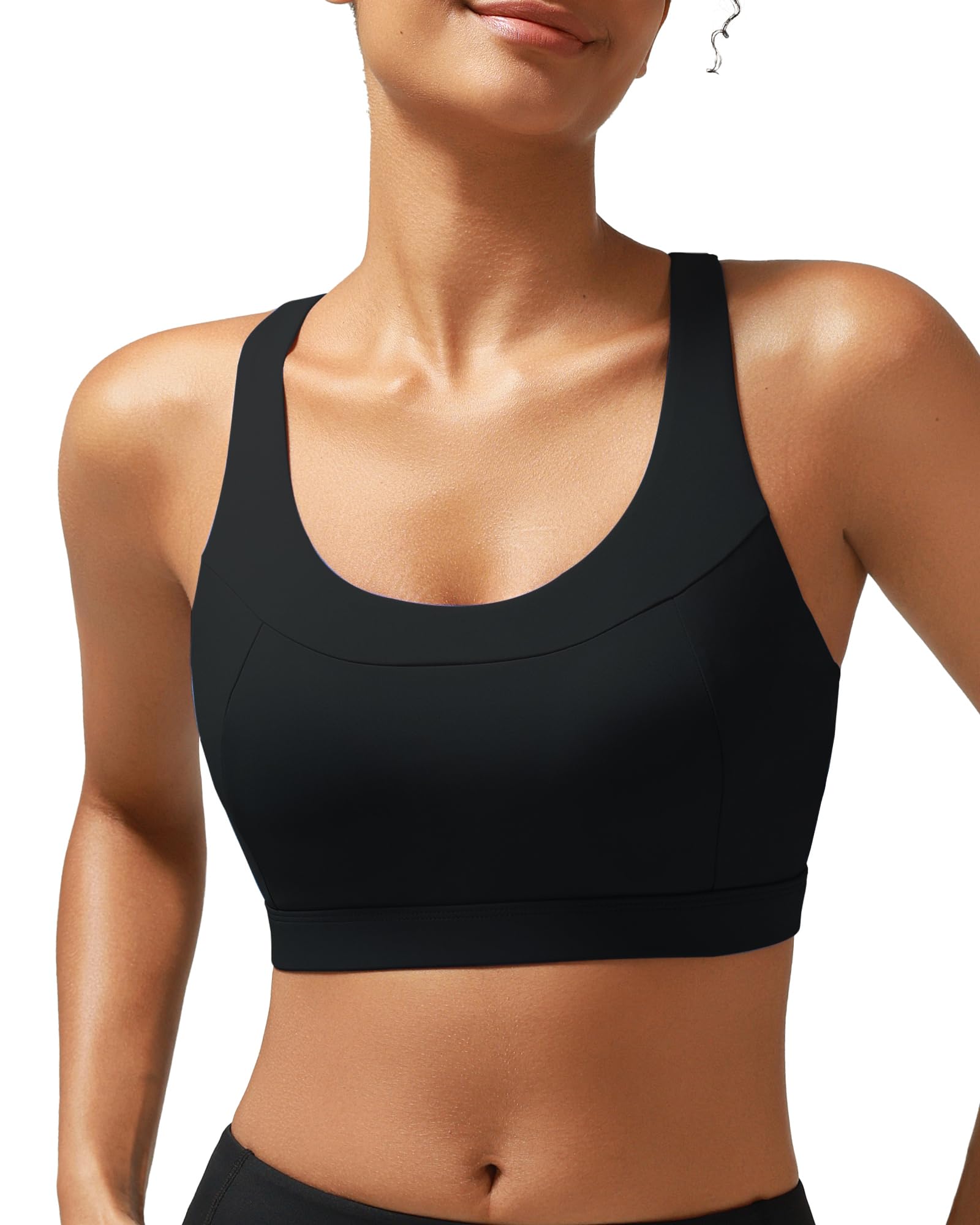 High Impact Sports Bra for Women - RUNNING GIRL Racerback Molded Cup Workout Yoga Bra with Maximum Support - Perfect for Running, Gym Training & High-Intensity Workouts